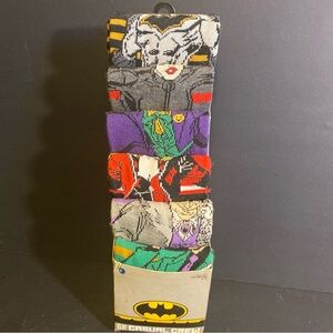 DC Comic Batman Joker Socks  6 Pair CREW SOCKS SIZE 8-12 Bioworld Mens size 8-12